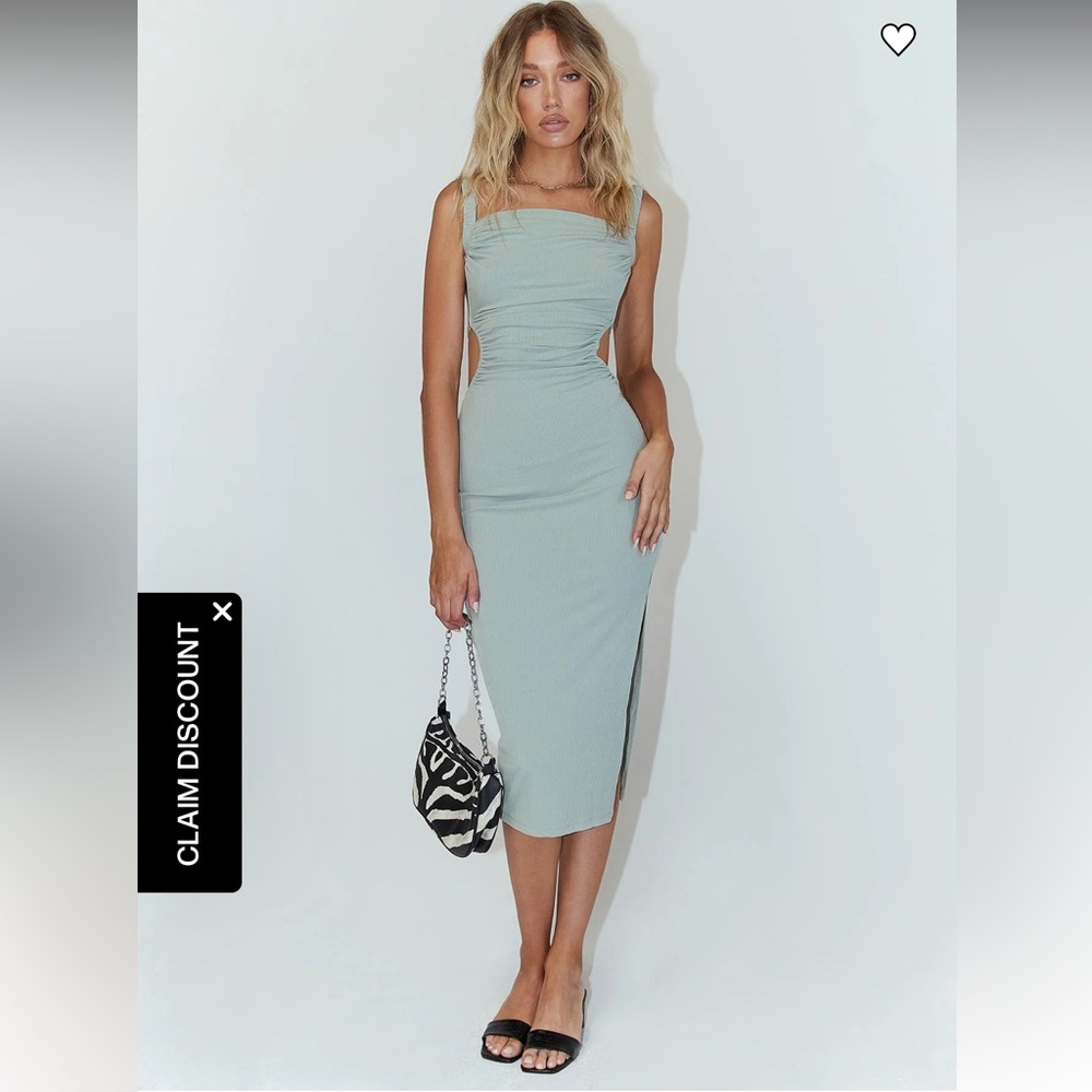 NWT Princess Polly Lainey Midi Dress Sage - Picture 4 of 6